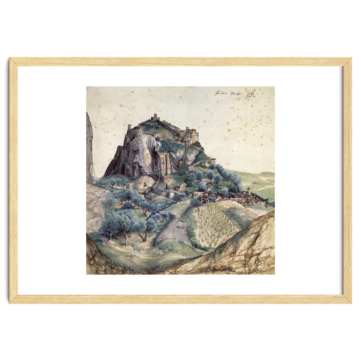 'Castle and Town of Arco', 1495, Watercolour on paper, 22,3 x 22,3 cm.