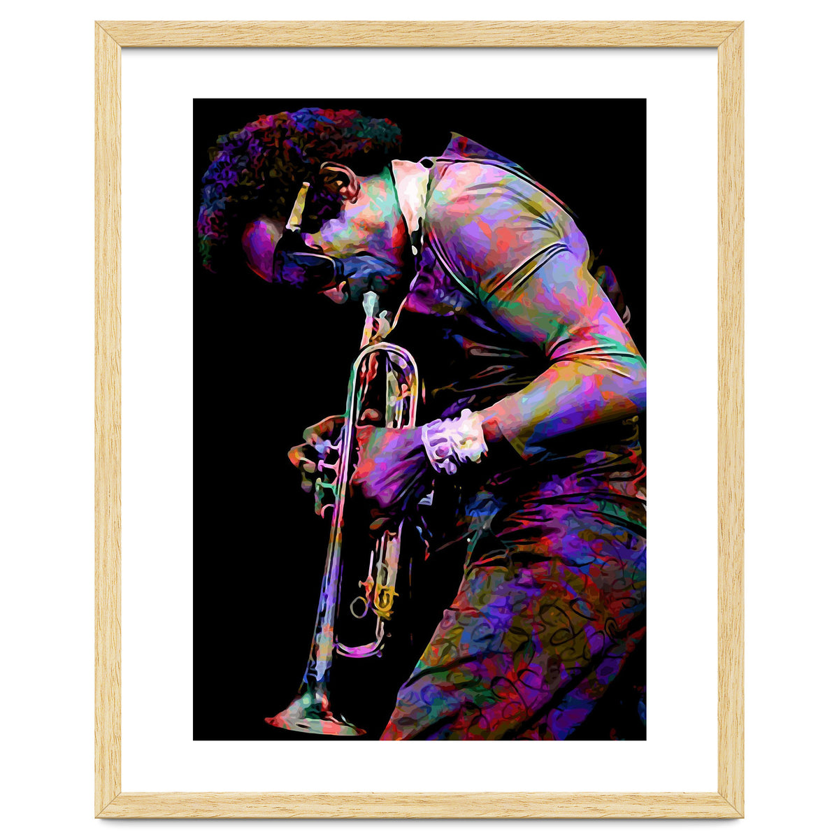 Miles Davis American Jazz Trumpeter Legend Colorful Art