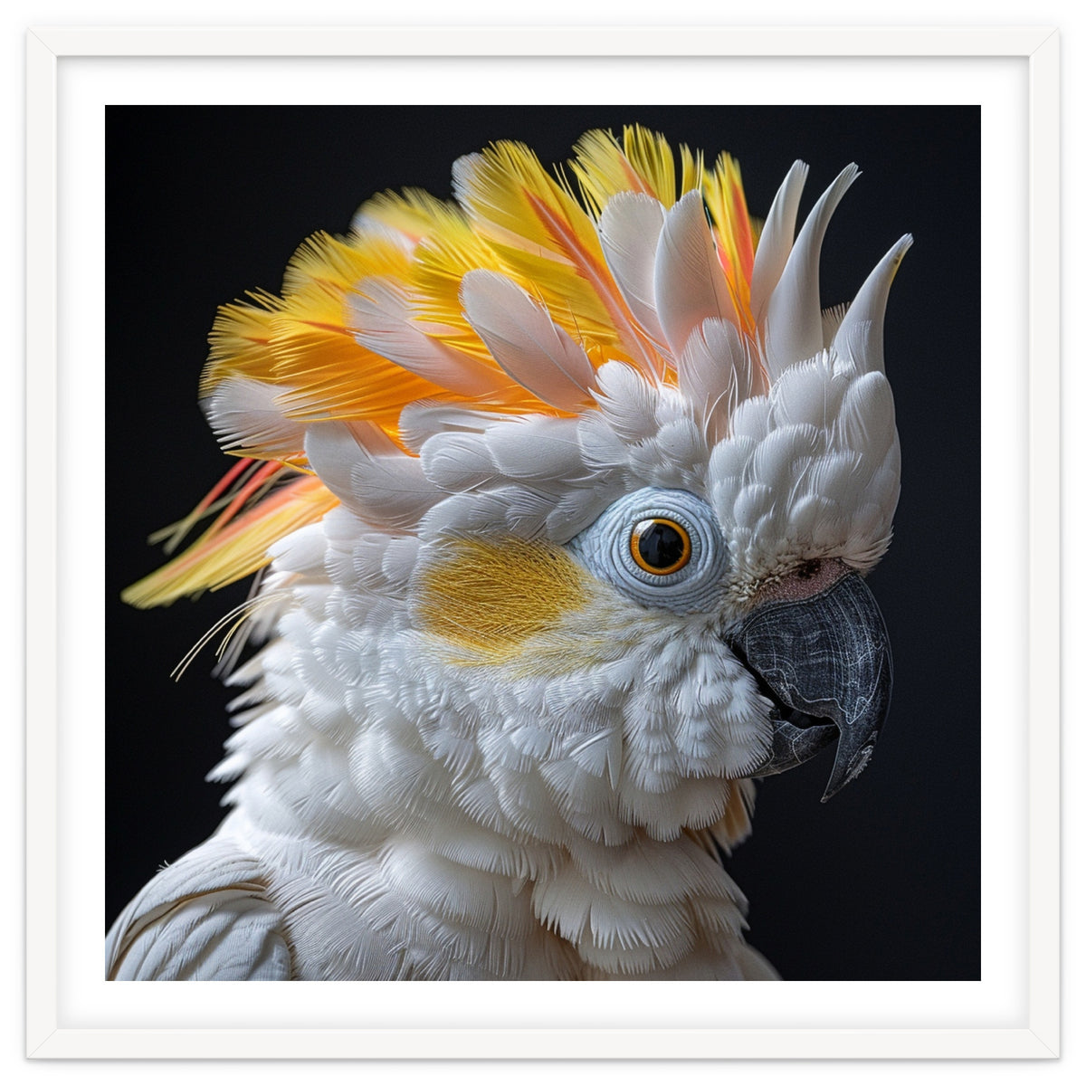Close Up Of A Cockatoo Parrot With Yellow Crest
