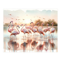 Serene Flamingo Sunrise (Print Only)