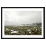 Remaining snow in the late summer greenfield - Iceland thumbnail
