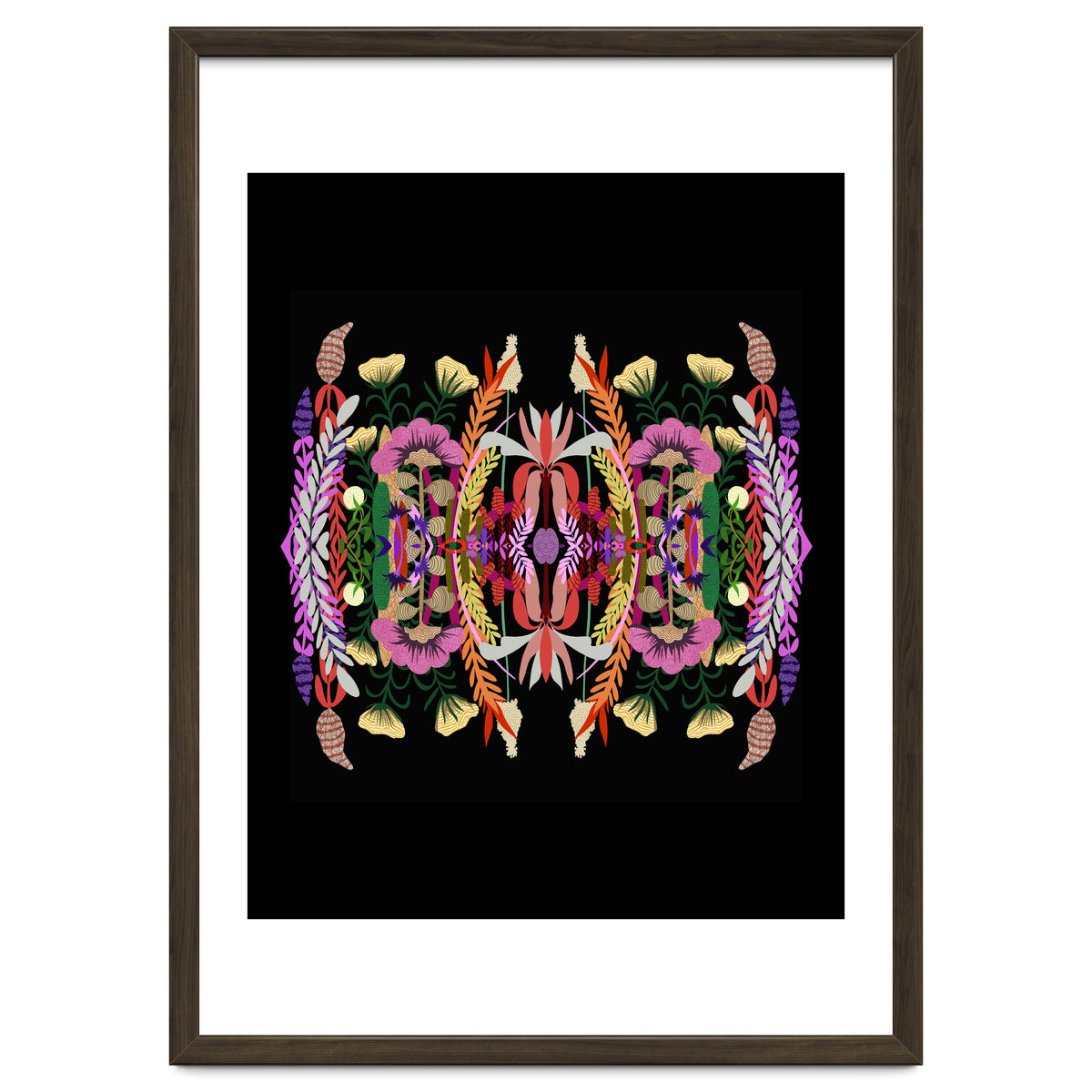 The Butterfly Effect Series 01, Paint Blot Mirror Colorful, Symmetrical Graphic, Eclectic Mandala