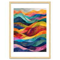 Vibrant Abstract Ribbon Landscape Art