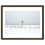 Fake palm tree in the winter snow beach thumbnail