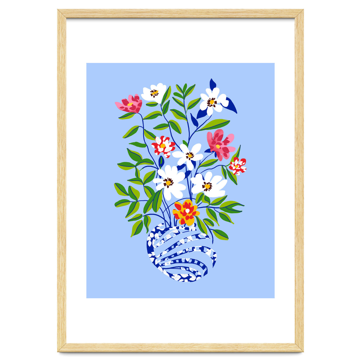 The Floopy Planter, Abstract Flower Pot Illustration, Pop Bohemian Eclectic Botanical, Flower Colorful Blossom