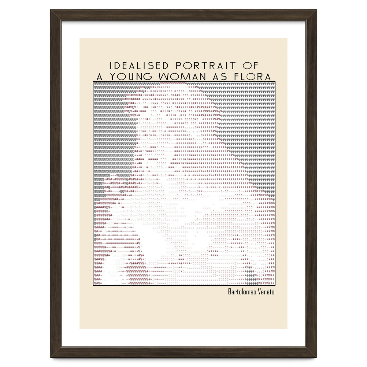 Idealised Portrait of a Young Woman as Flora – Bartolomeo Veneto (ascii art)