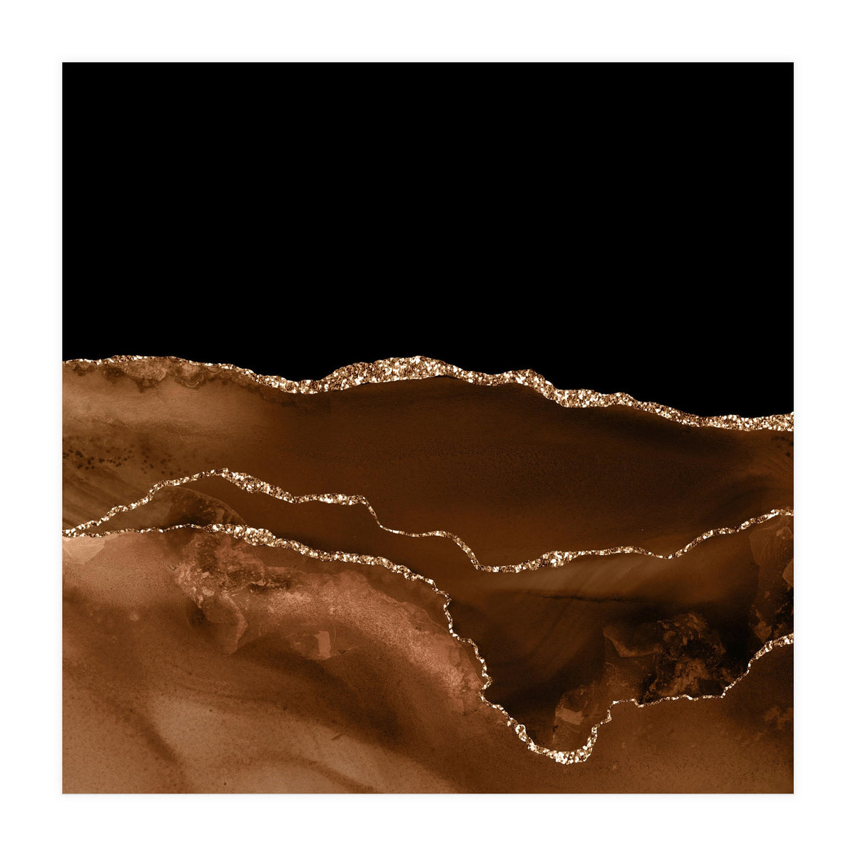 Brown & Gold Agate Texture 07 (Print Only)