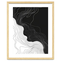 Abstract Black And White Wavy Lines Flowing