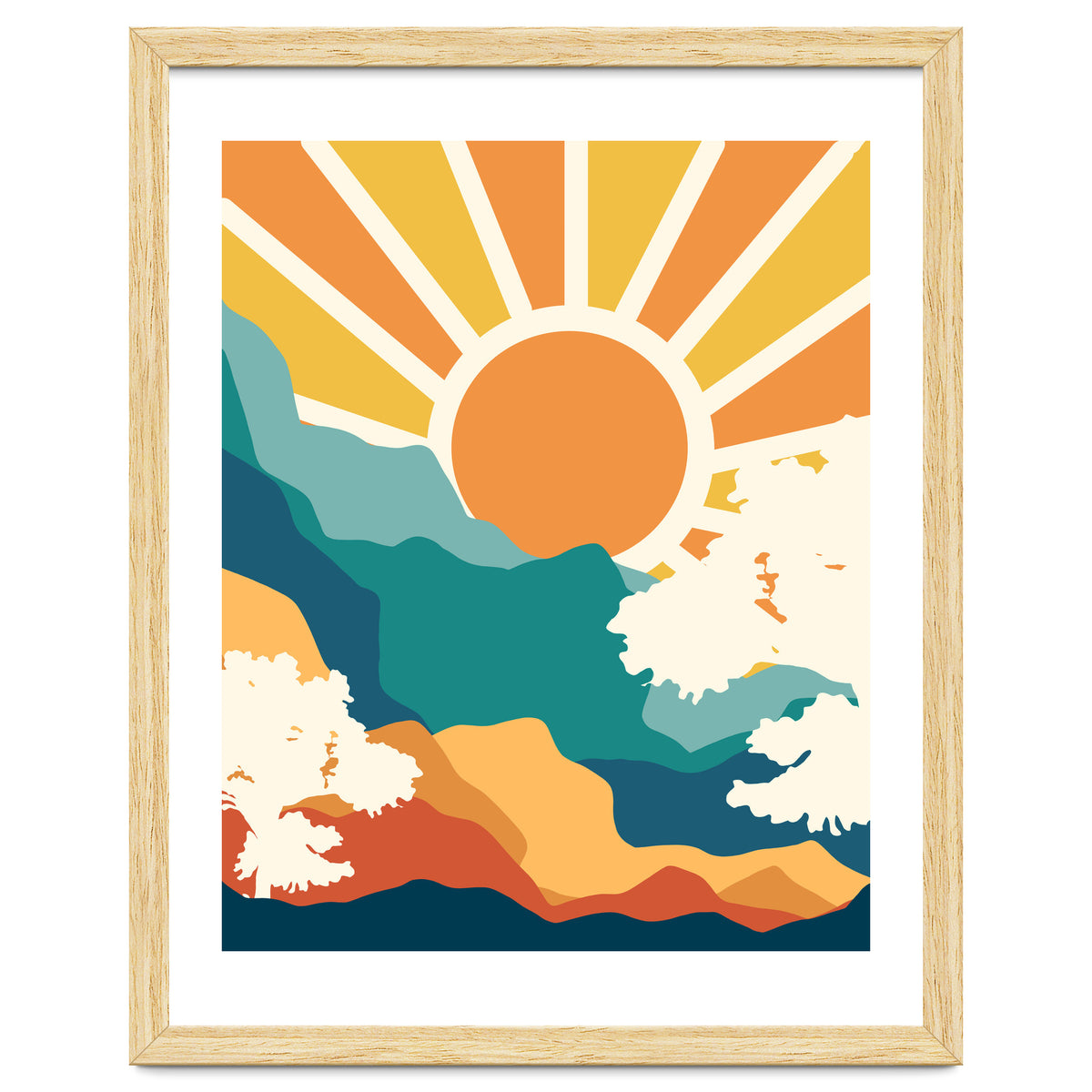 Sunrise Mindset, Positivity Optimism Self Love Self Care Growth, Nature Retro Eclectic Bohemian Peace Contemporary