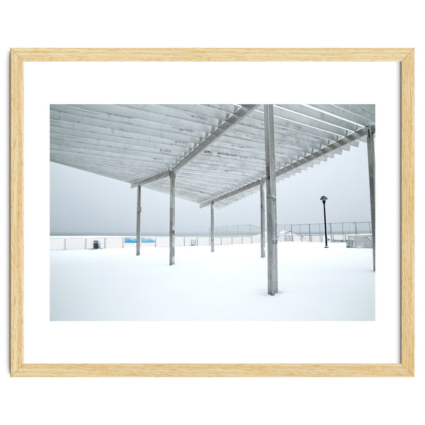 Sunshade site in the winter beach