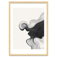 Abstract Black And White Wavy Lines Flowing Organic Shape