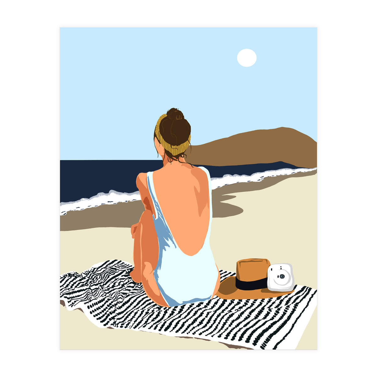 No Posting, No Liking, Just Living, Solitude Solo Woman Travel, Boss Lady Beach Ocean Sea, Summer Tan Bohemian (Print Only)