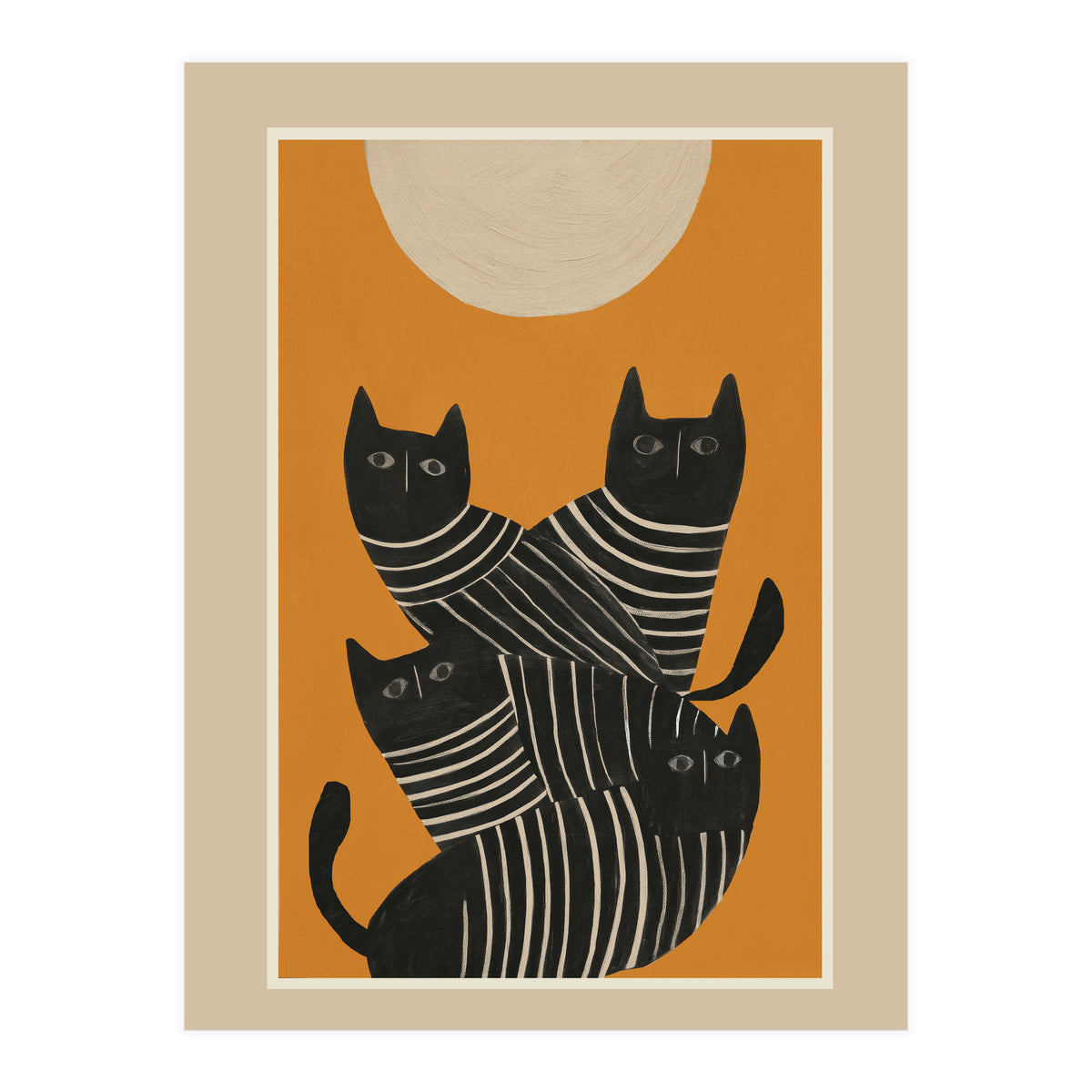 Abstract Black Cats (Print Only)