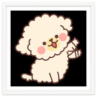 Cute Dog Happily Waving His Paw