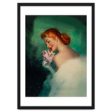 Portrait Of A Pinup Bride In White Dress And A Flower Boukuet thumbnail