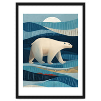 Polar Bear In The Blue Arctic