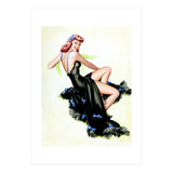Pinup Girl Posing In Black Dress (Print Only) thumbnail