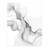 Abstract Black And White Flowing Lines (Print Only) thumbnail