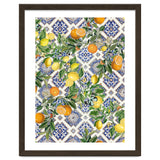 Blue Mediterranean tiles, lemons and oranges fruit thumbnail
