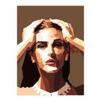 Monica Bellucci Actress Retro Art Illustration (Print Only)