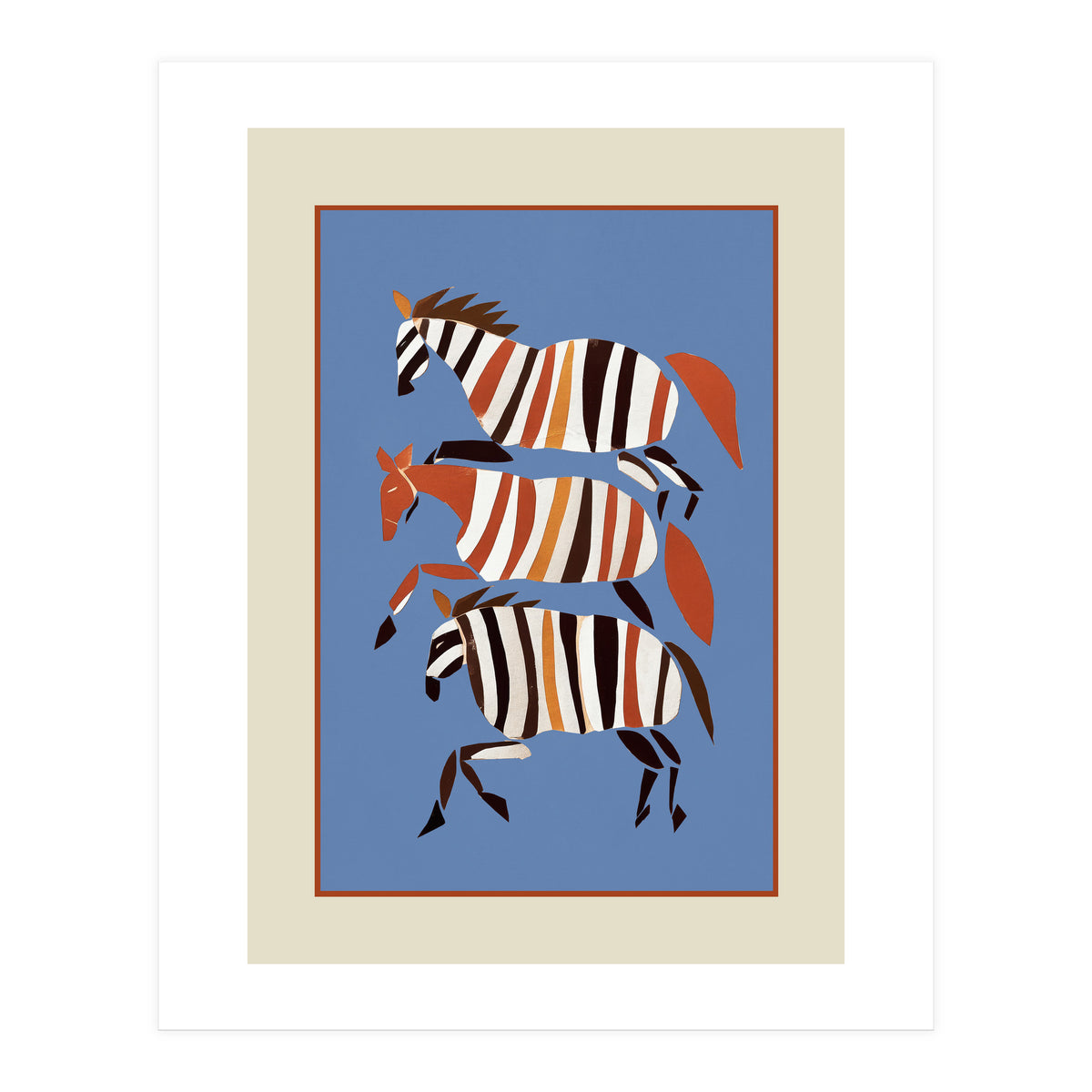 Striped Running Horses (Print Only)