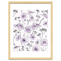 Wild Roses Floral Pattern - Purple