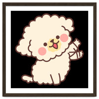 Cute Dog Happily Waving His Paw