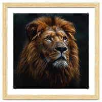 Majestic Lion Portrait In Gentle Rain