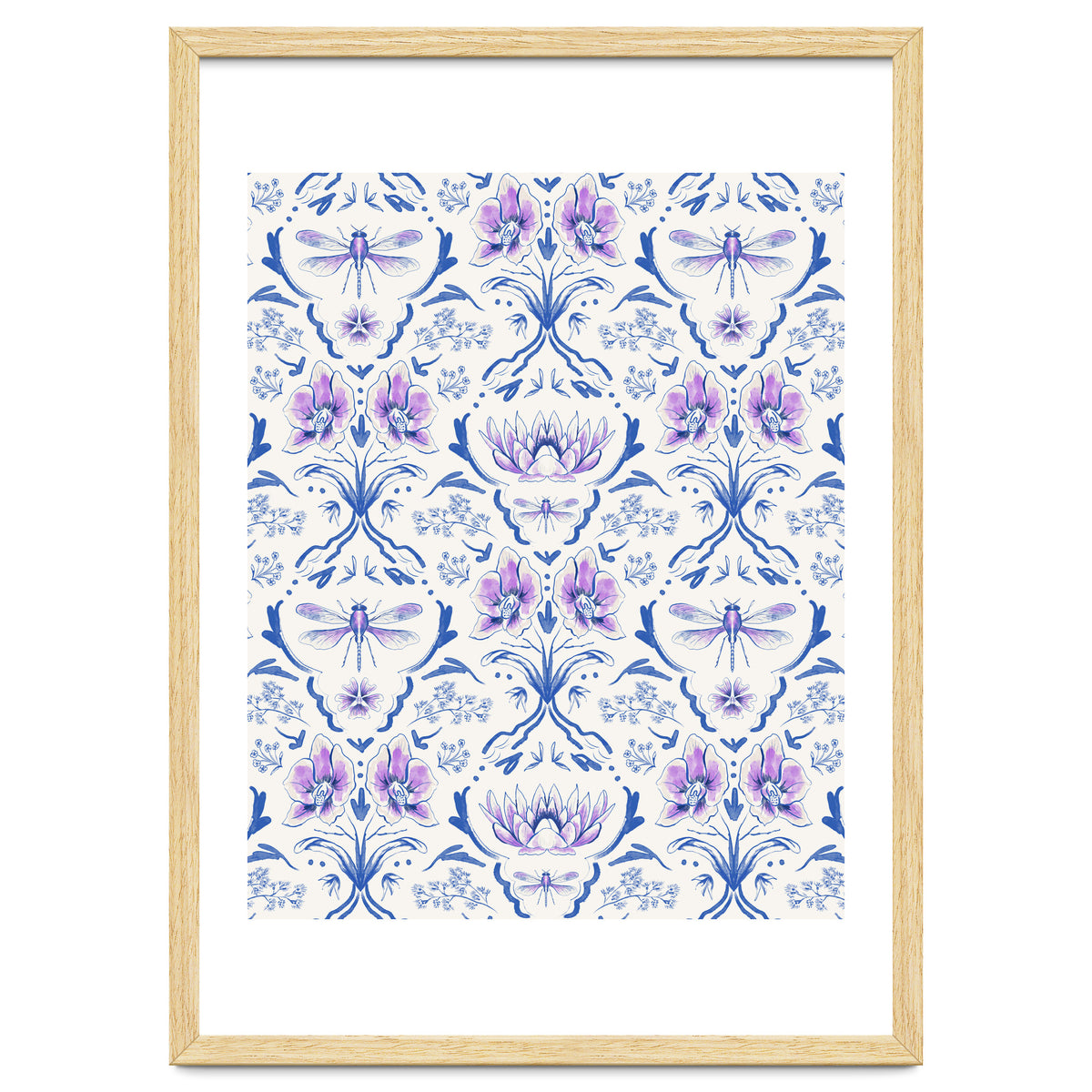 Bohemian Garden Blue Pattern