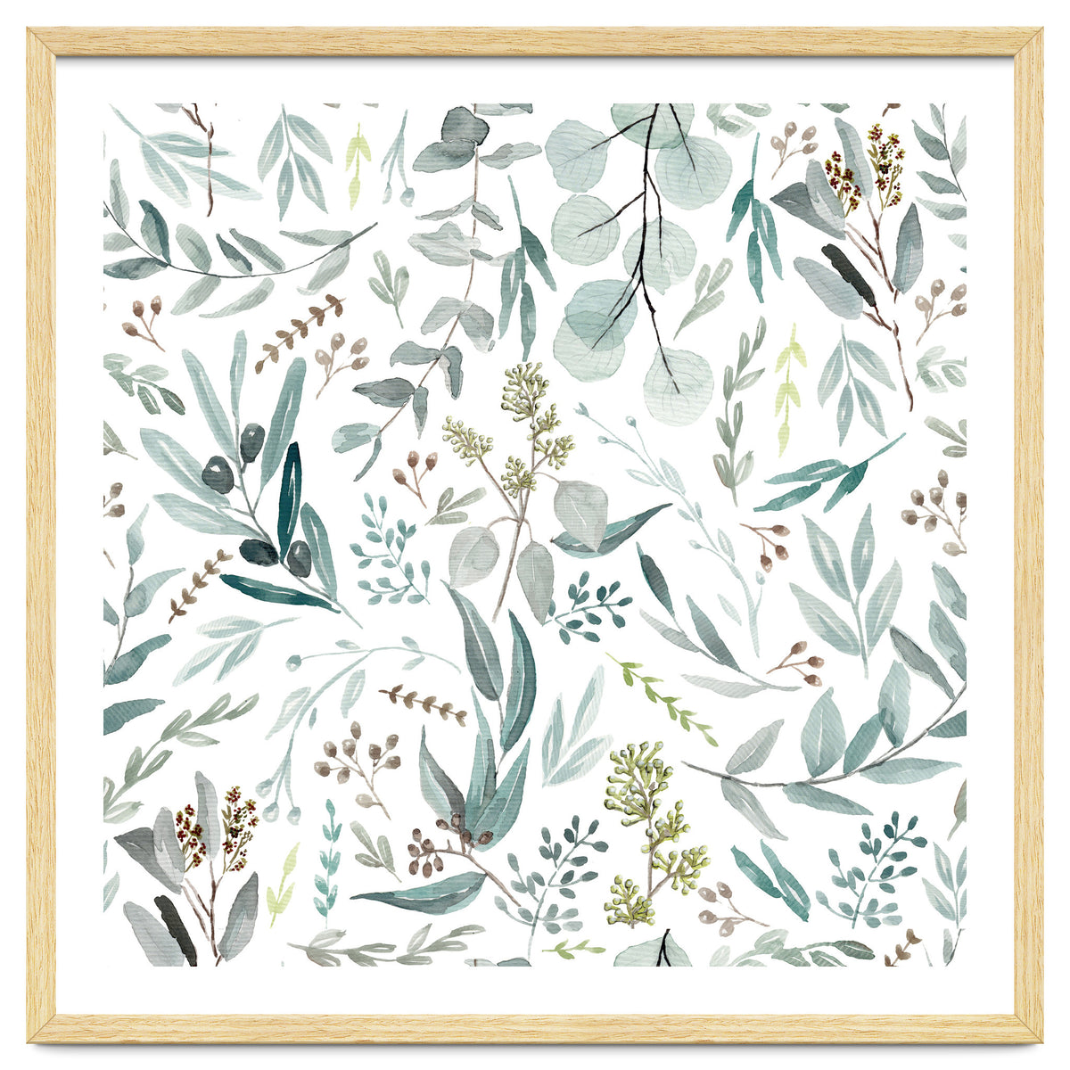 Eucalyptus Leaves Botanical Pattern