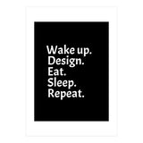 Wake Up Design Eat Sleep Repeat (Print Only) thumbnail