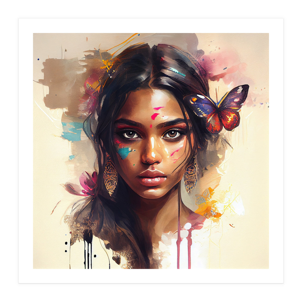 Watercolor Hindu Woman #1 (Print Only)