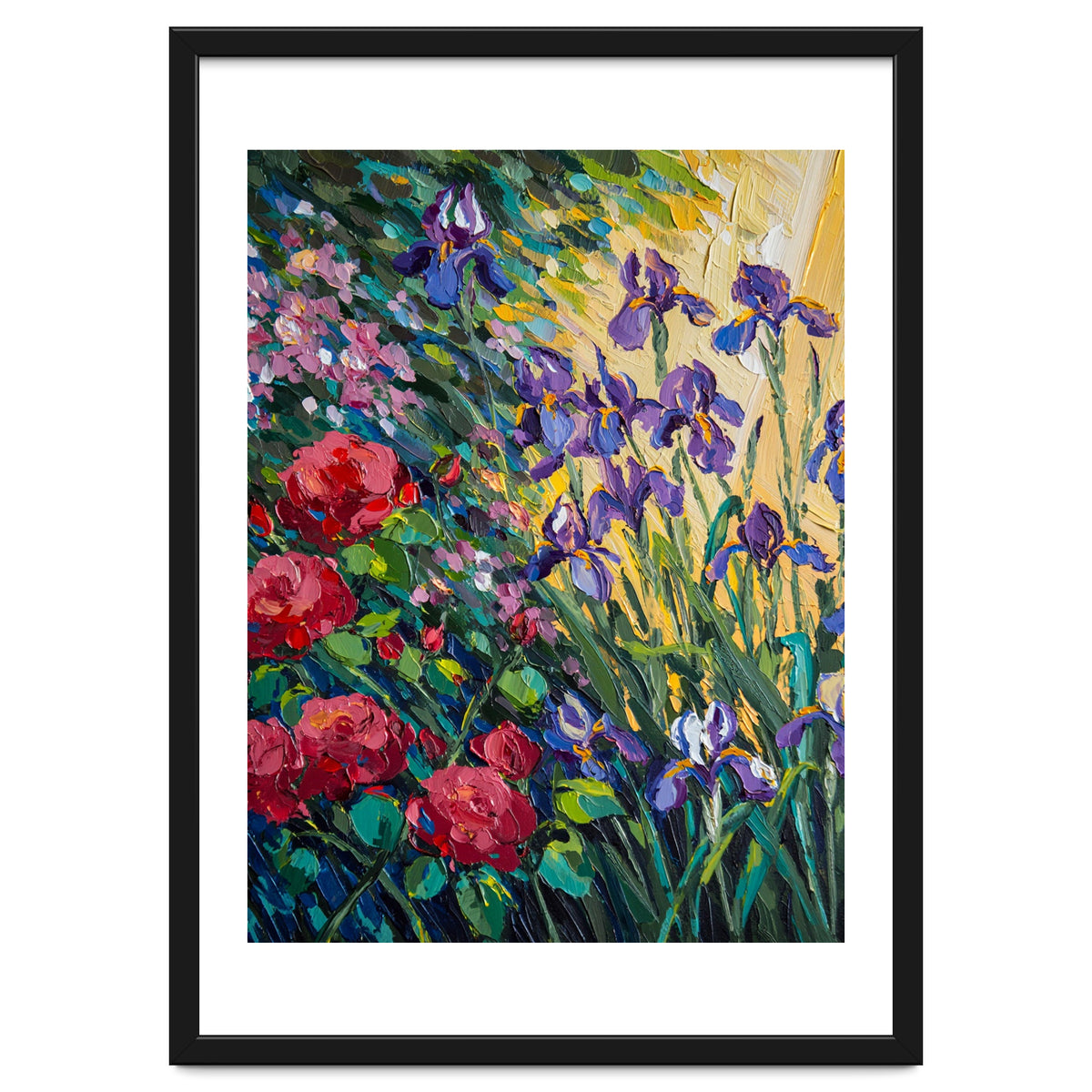 Expressive Heavy Impasto Floral Oil Painting