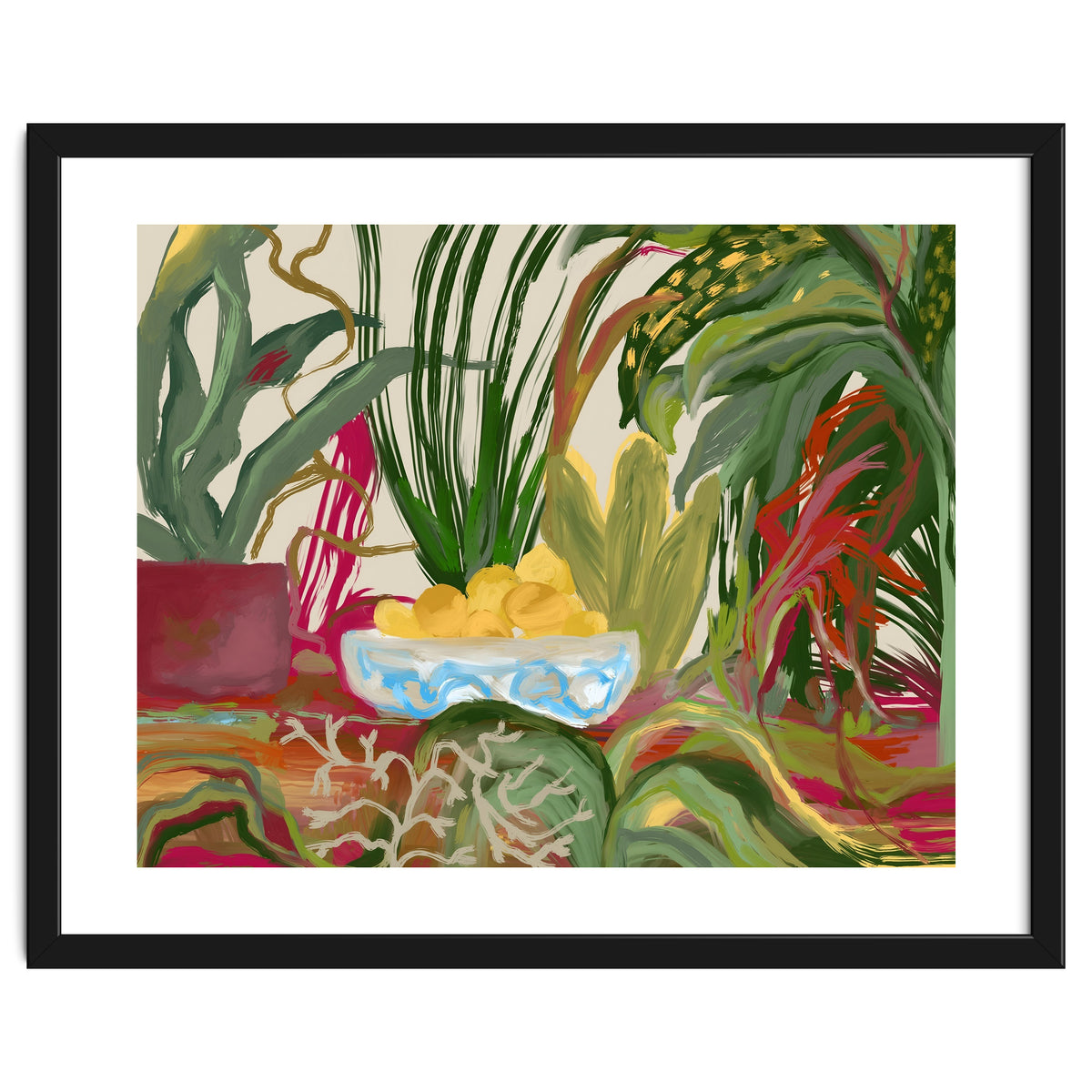 Tropical Table of Lemons still life expressionism oil