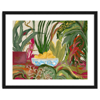 Tropical Table of Lemons still life expressionism oil