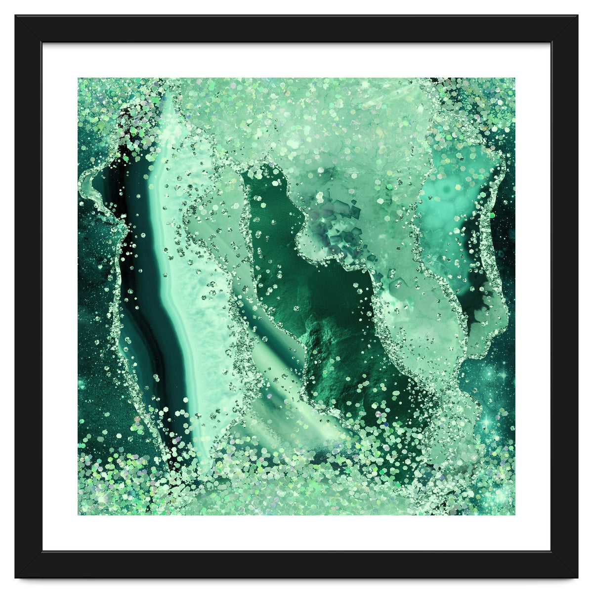 Emerald Glitter Agate Texture 03