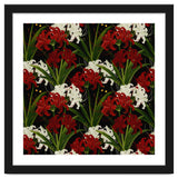 Red and White Spider Lily Flower Print Elegant Botanical Japanese Inspired Floral Artwork thumbnail