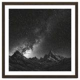 Starlit Mountain Majesty: Detailed Monochrome Milky Way thumbnail