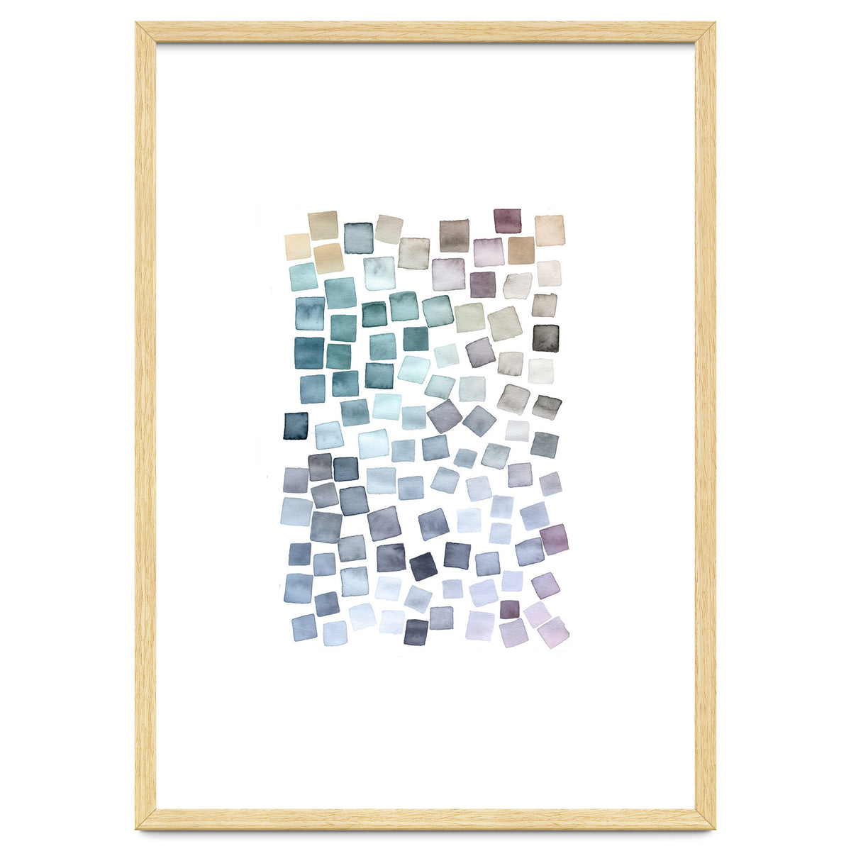 Watercolor Geometric Square Shapes Cozy