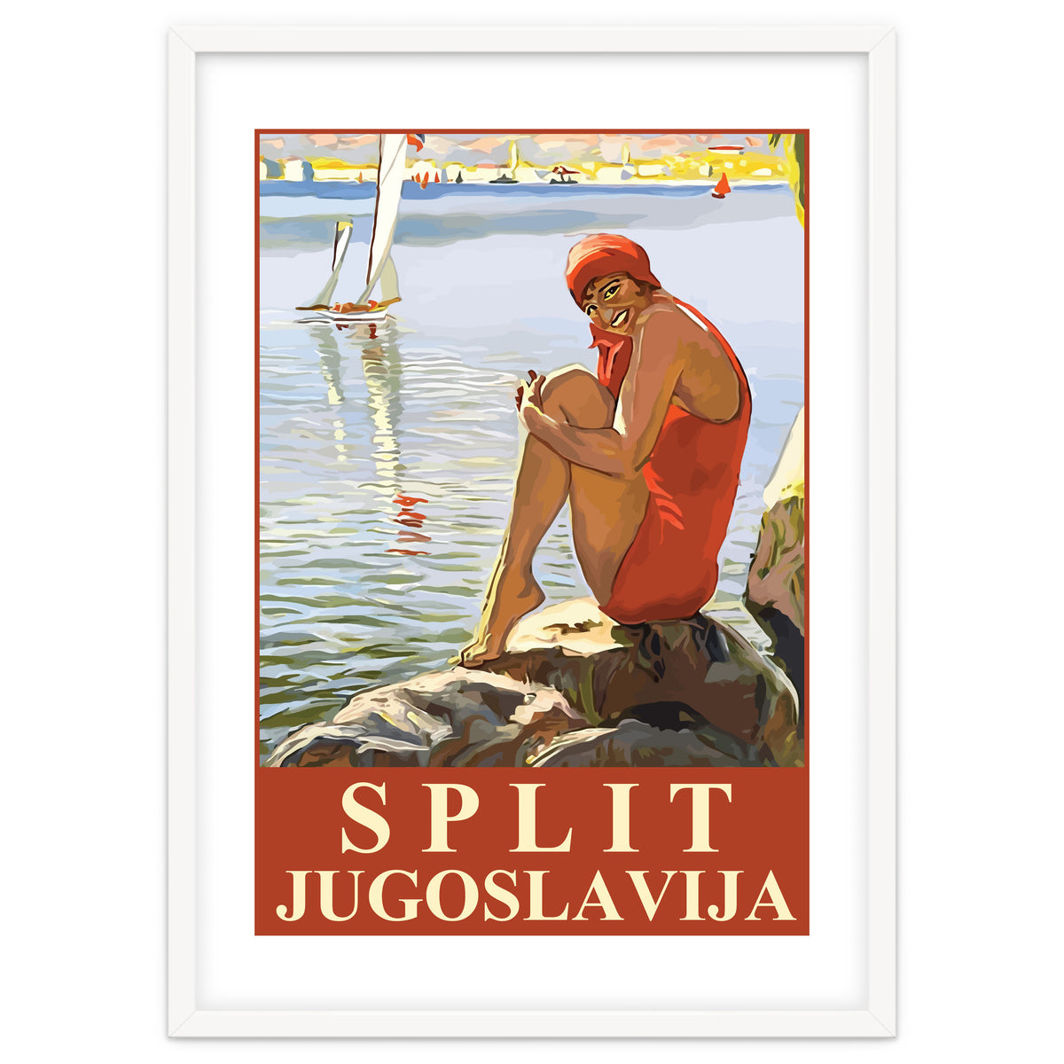 Split, Swimmer on a Rocky Coast