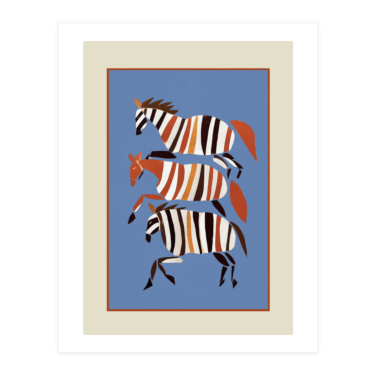 Striped Running Horses (Print Only)