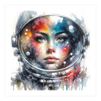 Watercolor Woman Astronaut (Print Only)