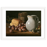 Luis Egidio Meléndez / 'Still Life with Plums, Figs, Bread and Fish', 18th century, Spanish School. thumbnail
