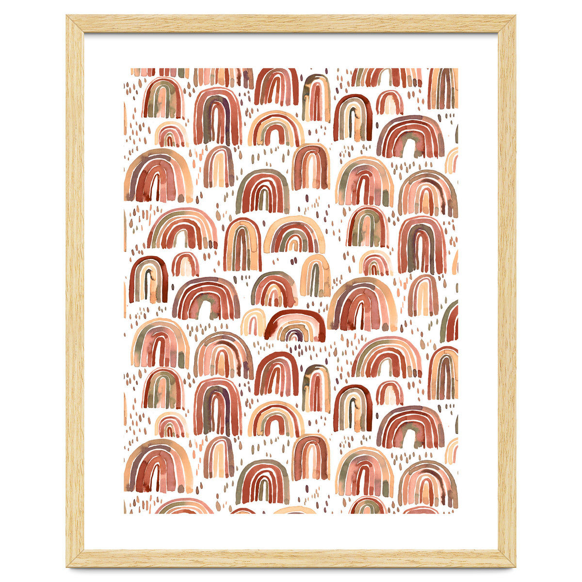 Cute Watercolor Rainbows Terracota