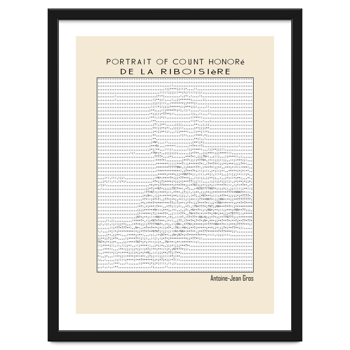 Portrait of Count Honoré de La Riboisière – Antoine-Jean Gros (ascii art)