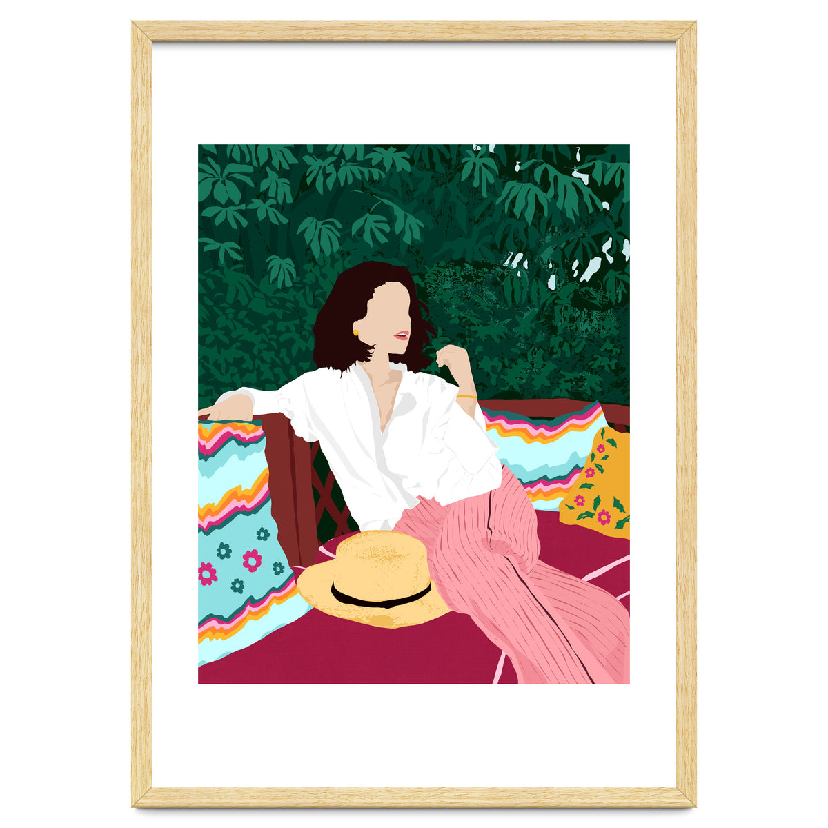 Bohemian Soul, Modern Boho Woman Decor Self Love, Self Care Portrait Fashion Patio Style Garden