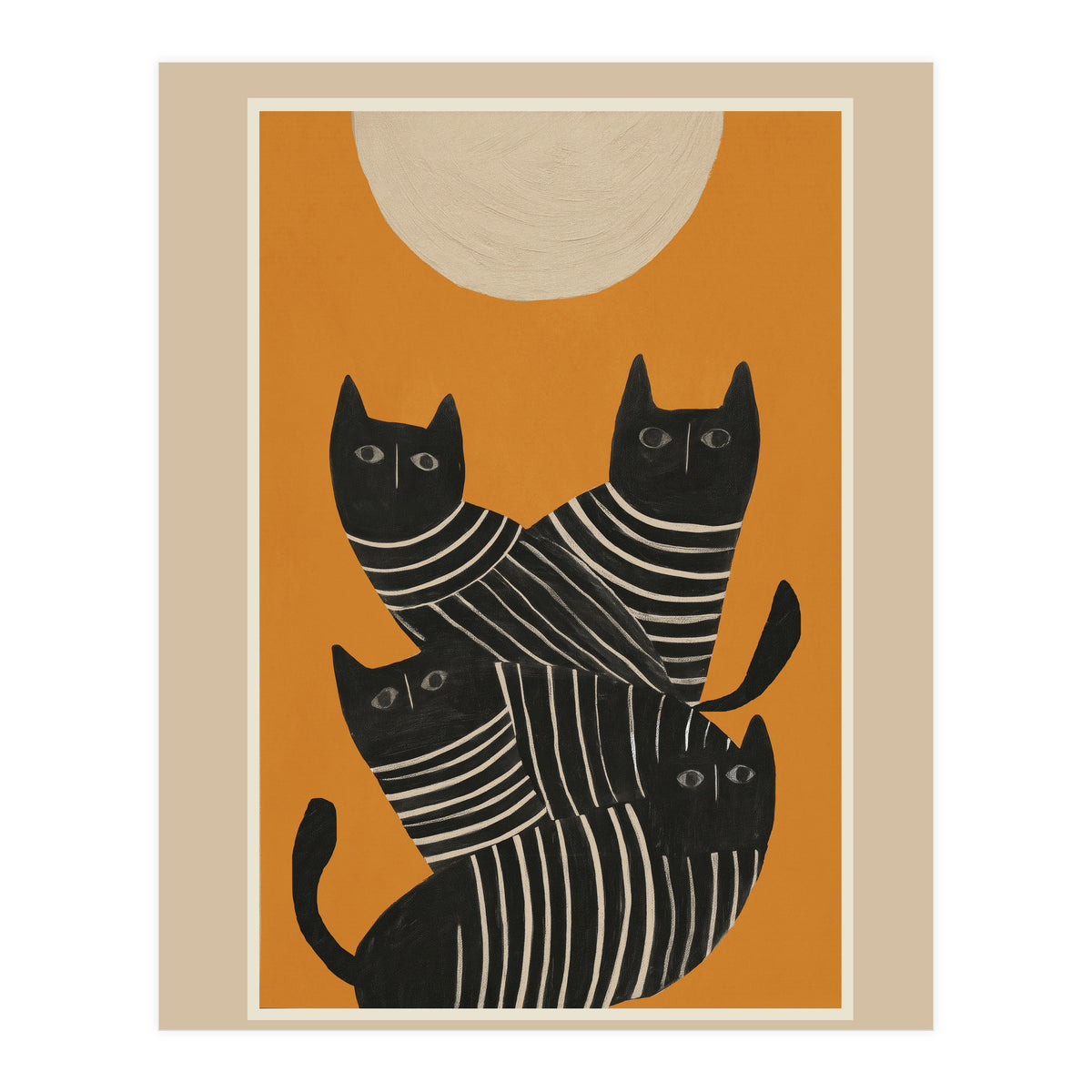 Abstract Black Cats (Print Only)