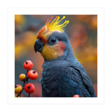 Cockatoo Parrot With Orange Crest And Berries (Print Only) thumbnail