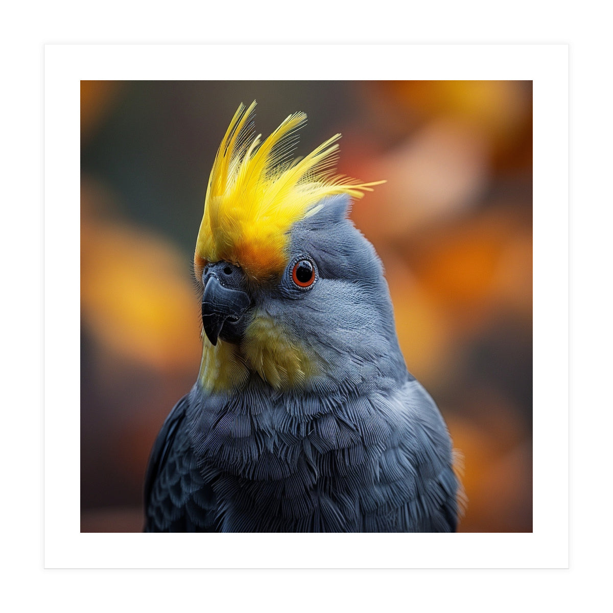 Close-up Portrait of a Yellow Cockatoo in the Wild. (Print Only)