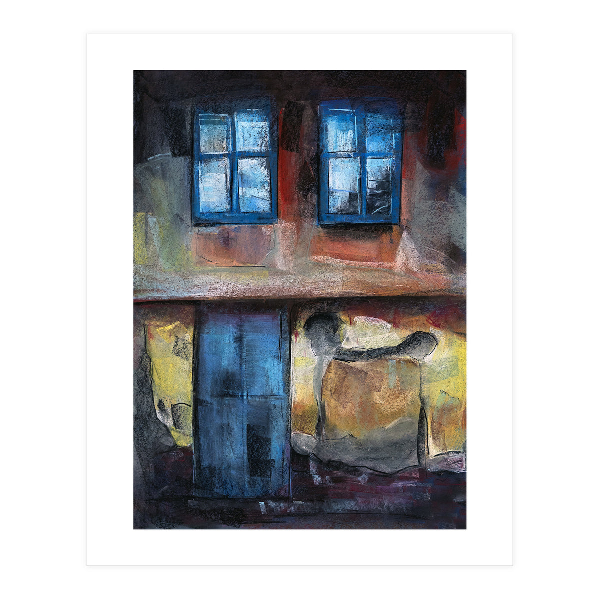 Pastel impression of an old house facade (Print Only)